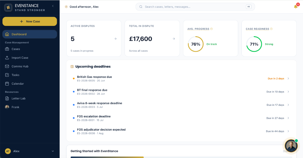EvenStance Dashboard Preview